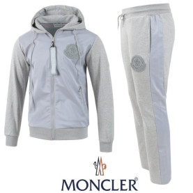 MONCLER 몽클레어 그레이 빅로고 우븐 후드집업 트레이닝 셋트