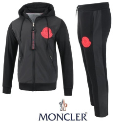 MONCLER 몽클레어 레드 빅로고 우븐 후드집업 트레이닝 셋트