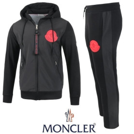 MONCLER 몽클레어 레드 빅로고 우븐 후드집업 트레이닝 셋트