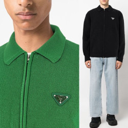 PRADA 프라다 카라 지퍼가디건 3COLOR