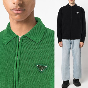 PRADA 프라다 카라 지퍼가디건 3COLOR