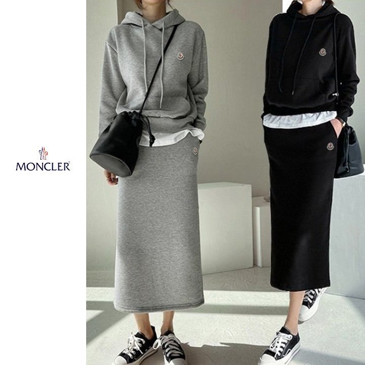 MONCLER 몽클레어 레이어드 후드 치마세트 2COLOR