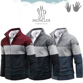 MONCLER 몽클레어 그레이 니트 기모 집업
