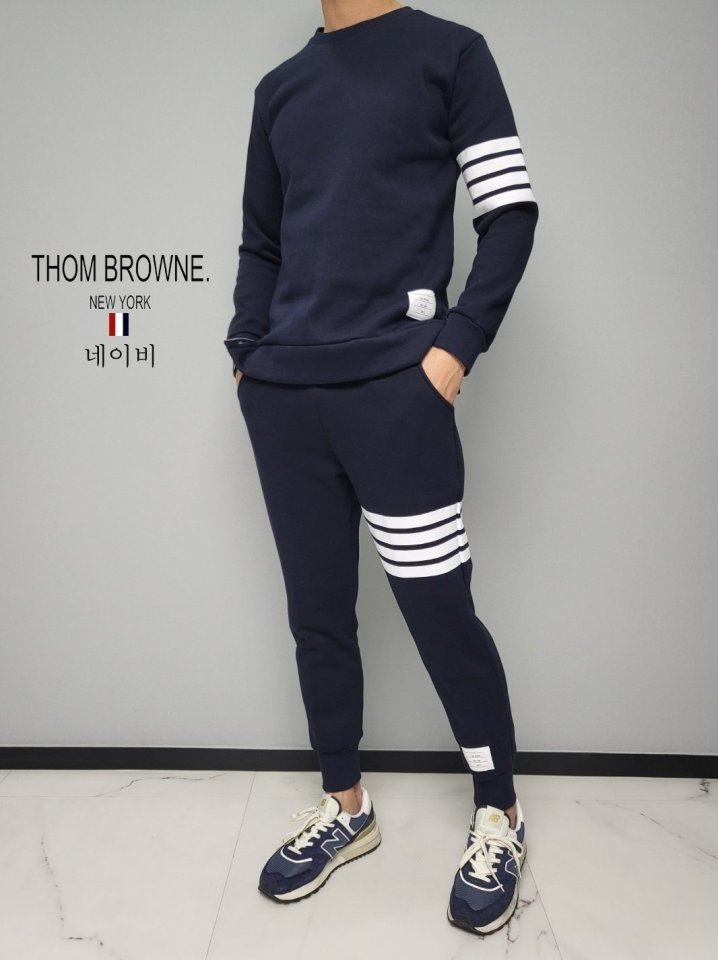THOM BROWNE 톰브라운 사선 완장 클래식 기모 세트 3COLOR