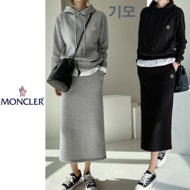  MONCLER 몽클레어 레이어드 후드 기모 치마 세트