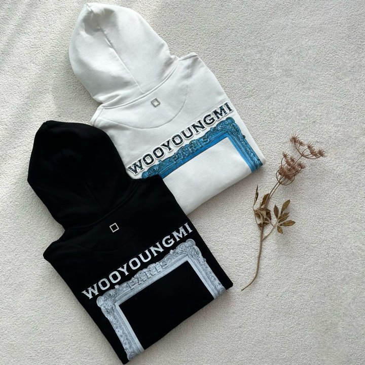 WOOYOUNGMI 우영미 프레임 백로고 후드