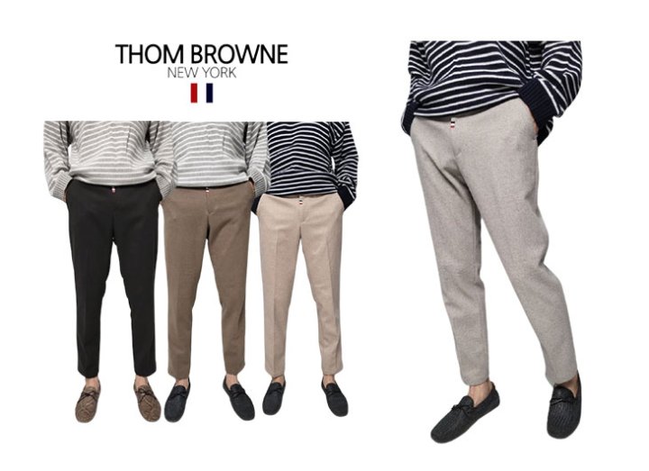 THOM BROWNE 톰브라운 기모 반밴딩 보카시슬랙스