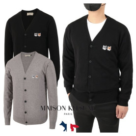 ●4월 판매 4위● MAISON KITSUNE 메종키츠네 더블 헤드 폭스 울 가디건