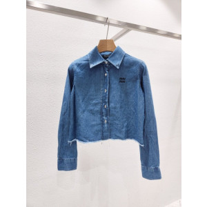 MIUMIU 미우미우 크롭 데님 셔츠