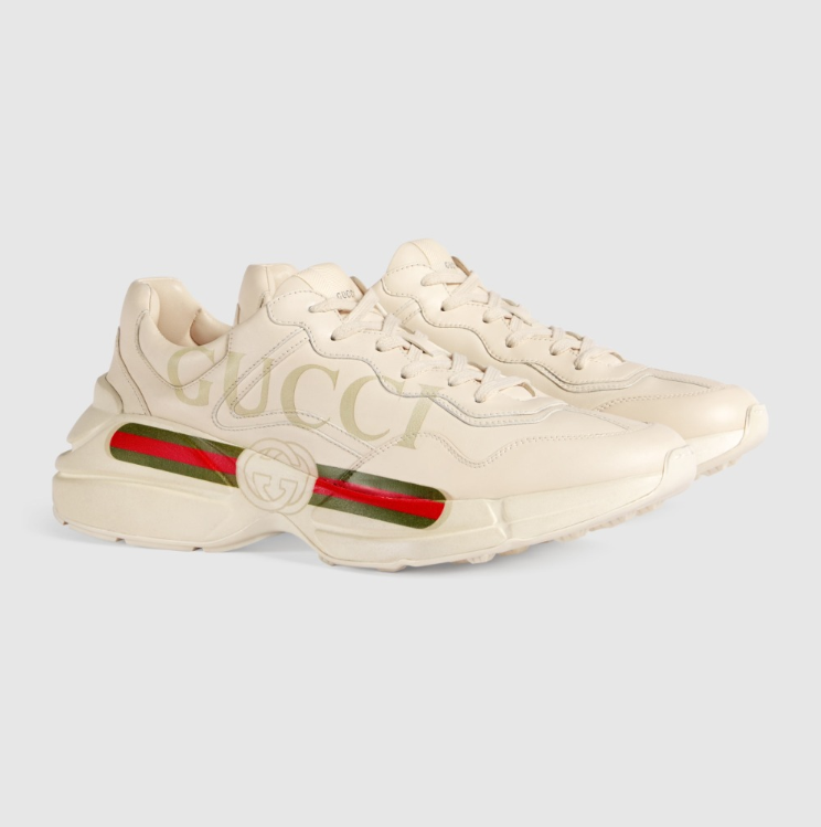 20위 GUCCI 구찌 남여공용 롸이톤 로고 레더 스니커즈 500877