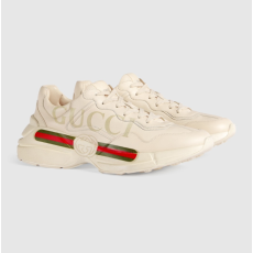 20위 GUCCI 구찌 남여공용 롸이톤 로고 레더 스니커즈 500877