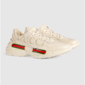 20위 GUCCI 구찌 남여공용 롸이톤 로고 레더 스니커즈 500877