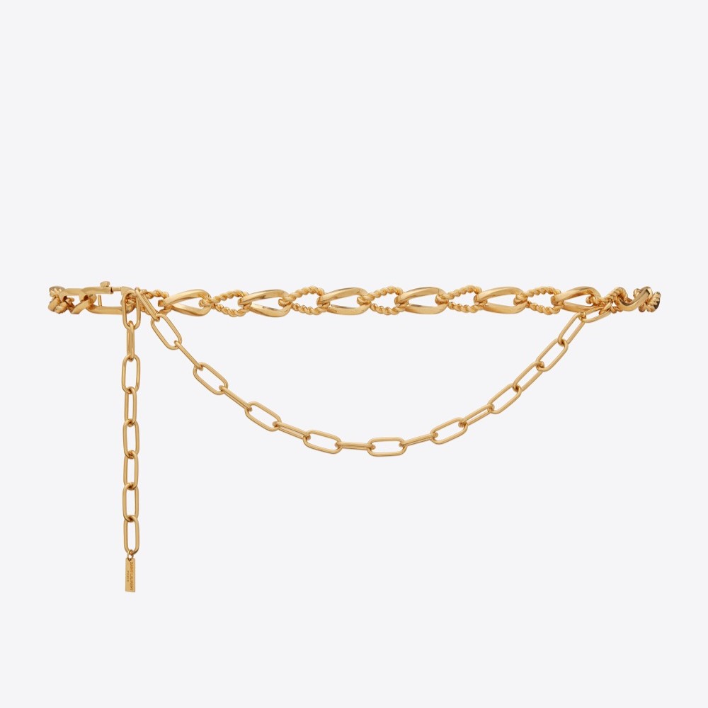 SAINT LAURENT 세인트로랑 메탈 이중 체인 벨트 660507