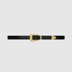 SAINT LAURENT 세인트로랑 브러쉬드 가죽 FOLK 버클 벨트 756414 (15mm) 4COLOR