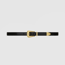 SAINT LAURENT 세인트로랑 브러쉬드 가죽 FOLK 버클 벨트 756414 (15mm) 4COLOR