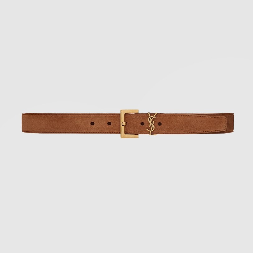 SAINT LAURENT 세인트로랑 스퀘어 스웨이드 CASSANDRE 벨트 634437 (30mm) 2COLOR