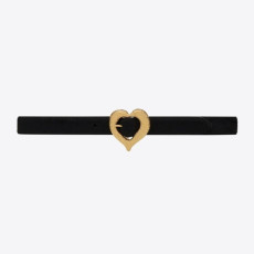 SAINT LAURENT 세인트로랑 포니 이펙트 가죽 하트 모양 벨트 650322 (30mm)