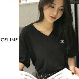 ●4월 판매 14위● CELINE 셀린느 자수 브이넥 반팔티