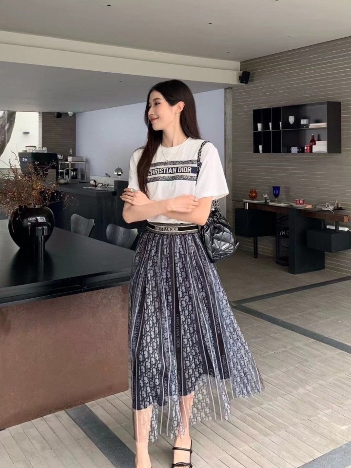 DIOR 디올 롱치마 반팔셋트