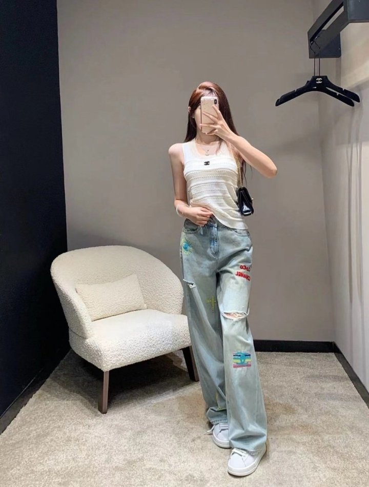  CHANEL 샤넬 코코자수 청바지