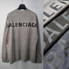 BALENCIAGA 발렌시아가 피그먼트 레터링 긴팔티