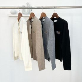 ●4월 판매 9위● MAISON KITSUNE 메종키츠네 더블폭스헤드 울 라운드 가디건
