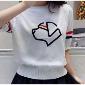 THOM BROWNE 톰브라운 닥스훈트 헤드 라운드 반팔 니트 2COLOR