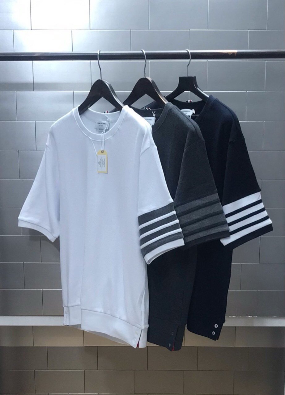 THOM BROWNE 톰브라운 4BAR 와플 반팔