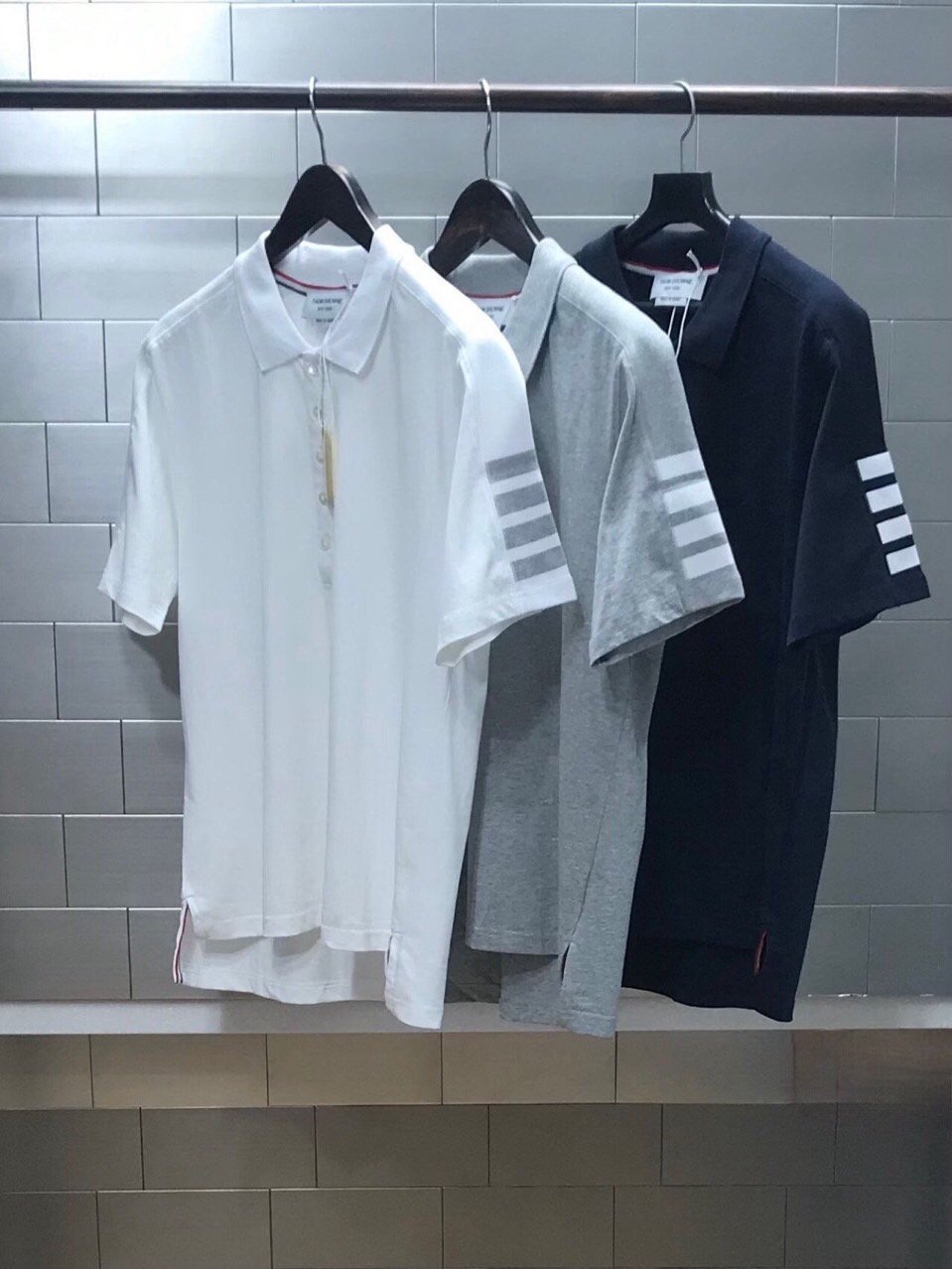 THOM BROWNE 톰브라운 4bar 슬리브 폴로티셔츠