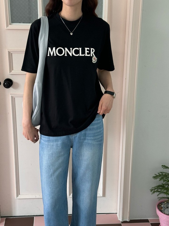 MONCLER 몽클레어 로고 자수 반팔 티셔츠 2COLOR