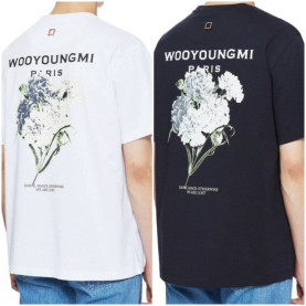 WOOYOUNGMI 우영미 플라워 백로고 반팔 티셔츠