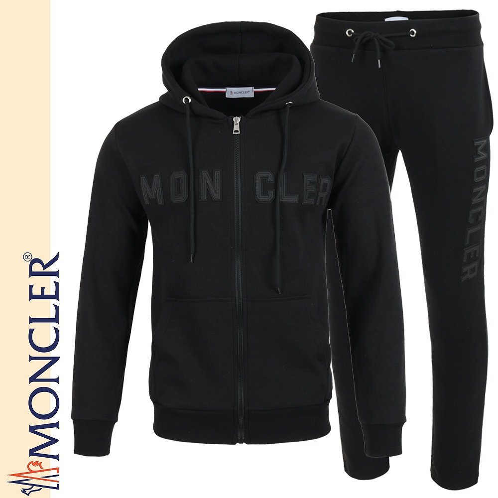 MONCLER 몽클레어 가죽 레터링 로고 후드집업 셋트