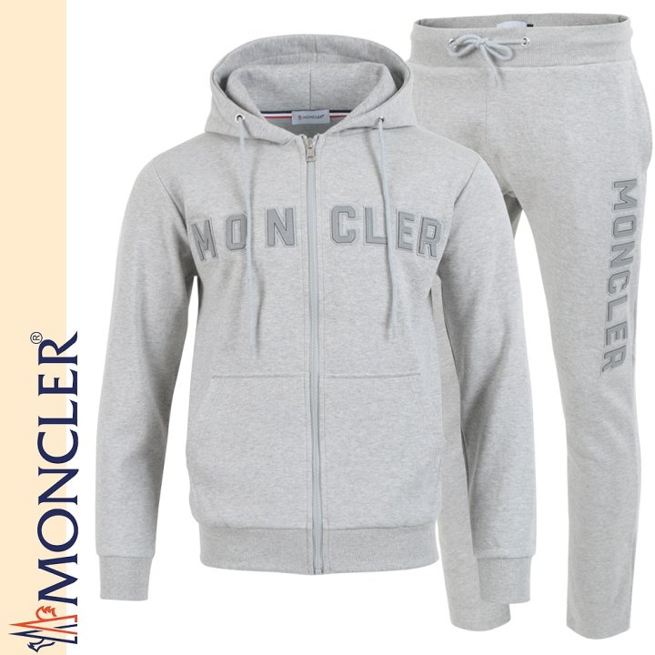 MONCLER 몽클레어 가죽 레터링 로고 후드집업 셋트