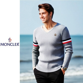 MONCLER 몽클레어 골지 삼선 브이넥 니트 3COLOR
