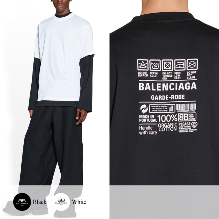 BALENCIAGA 발렌시아가 CARE LABEL 프린팅 티셔츠