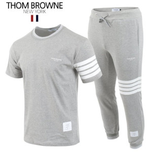 THOM BROWNE 톰브라운 사선 시보리 반팔 긴바지 세트