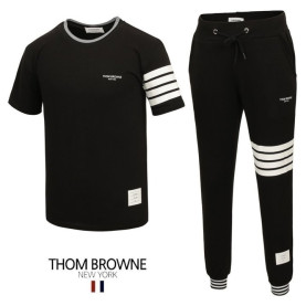 THOM BROWNE 톰브라운 사선 시보리 반팔 긴바지 세트