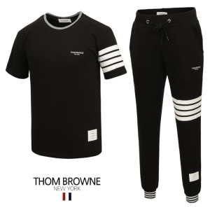 THOM BROWNE 톰브라운 사선 시보리 반팔 긴바지 세트