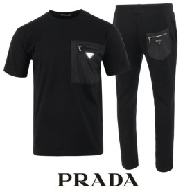 PRADA 프라다 지퍼 포켓 반팔 긴바지 셋트