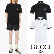 GUCCI 스네이크 자수 웹 PK 티셔츠