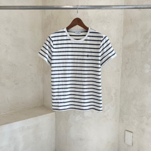 SAINT LAURENT 세인트로랑 스트라이프 모노그램 티셔츠