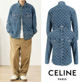 CELINE 셀린느 트리오페 멀티자수 데님 셔츠