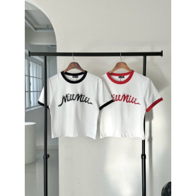 MIUMIU 미우미우 로고 프린트 티셔츠