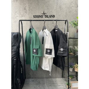 STONE ISLAND 스톤아일랜드 지퍼 카고 와샤 반팔