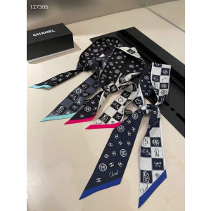 CHANEL 샤넬 컬러바둑 실크 방도 스카프