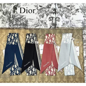 DIOR 디올 로고 실크 방도 스카프