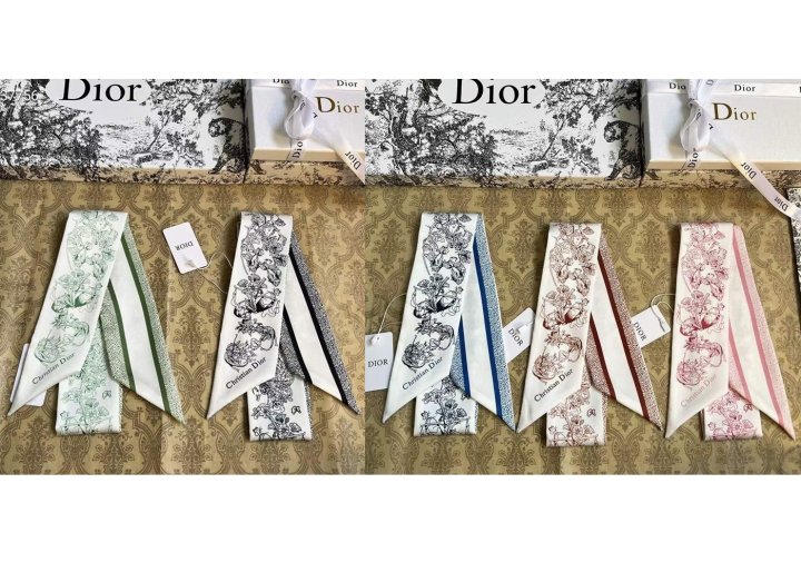 DIOR 디올 수채화 실크 방도 스카프