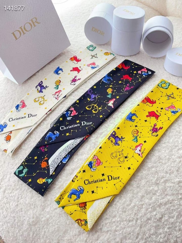 DIOR 디올 컬러 실크 방도 스카프