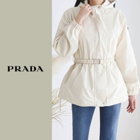 PRADA 프라다 후드 자켓 벨트포함 2COLOR