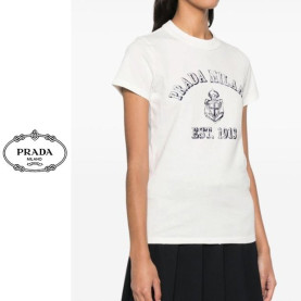 PRADA 프라다 프린트 저지 티셔츠